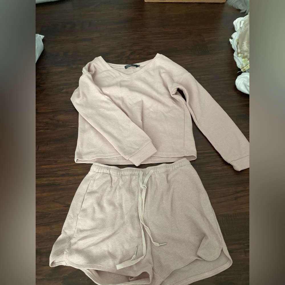 waffle knit pj set